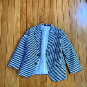 IZOD navy blue gingham blazer, boys size 5